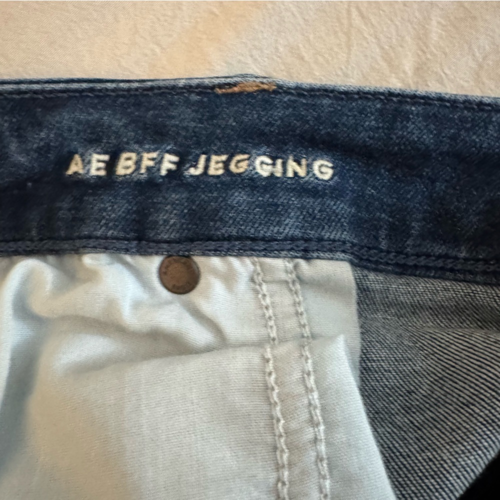 NEW AE American Eagle Women's Luxe Jeans BFF Jegging Medium Wash Size XL - Picture 4 of 5